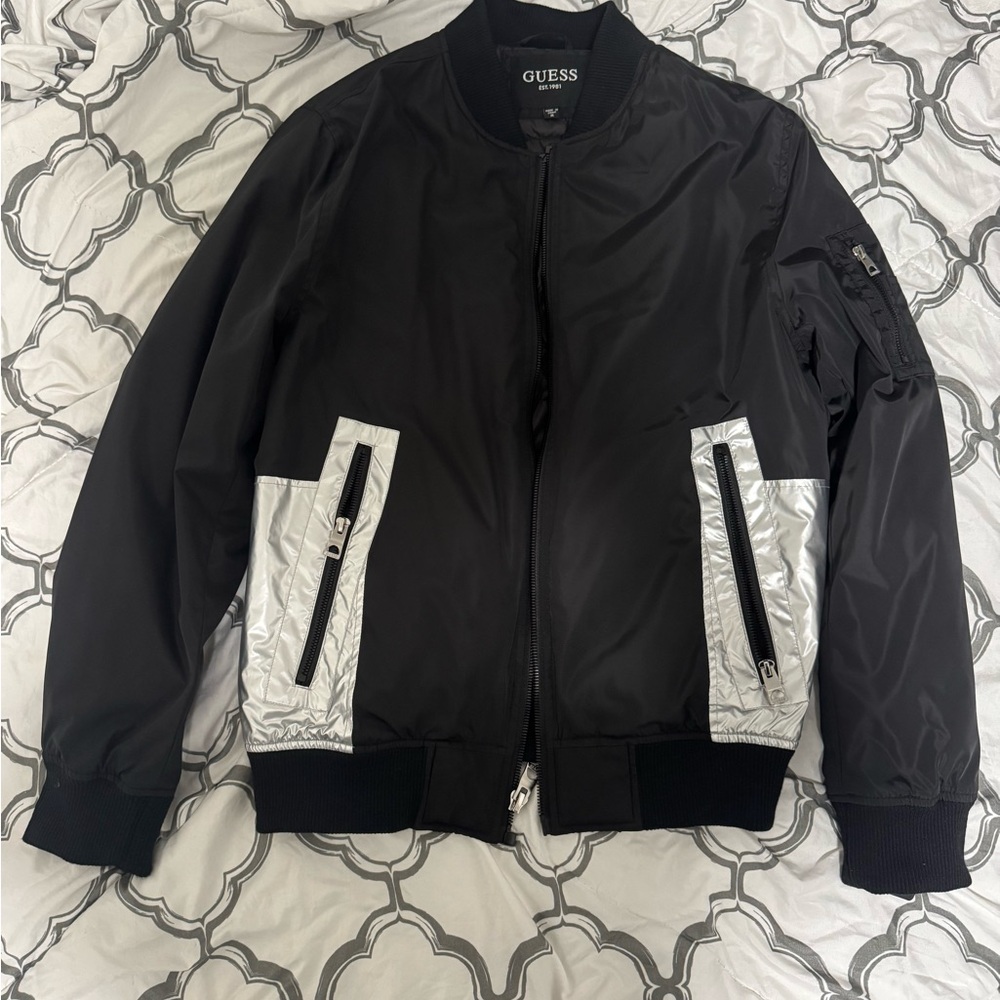 GUESS Black and White Men's Jacket